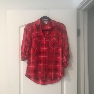 Express red plaid portofino shirt.